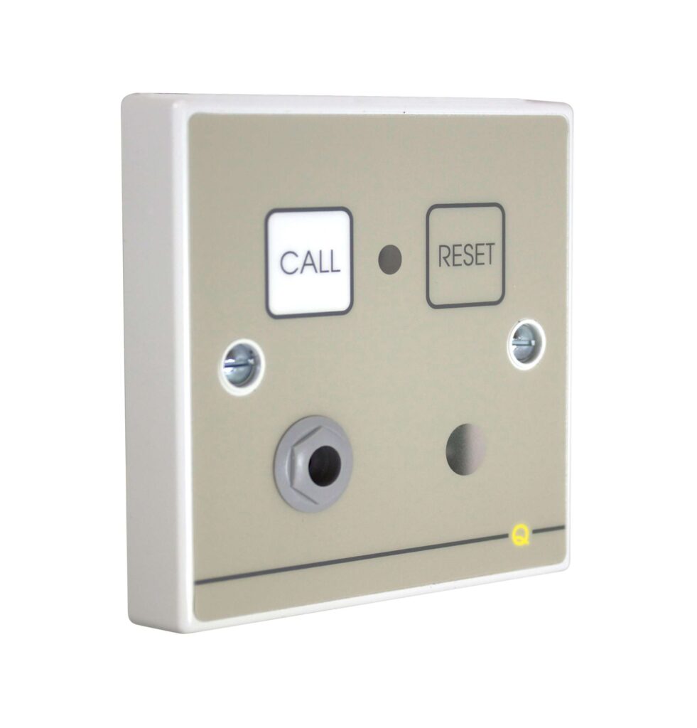 QT602M: buton de apel cu resetare magnetica si mufa pentru conectare dispozitive terte